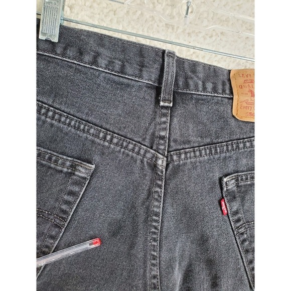 Vtg Y2K Levis 550 Black Jeans Mens 36x32 Relaxed Loose Hi Rise Canada (33x30.5) - Picture 7 of 16